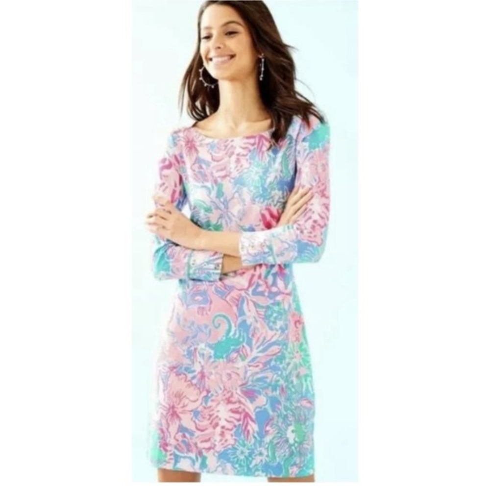 EUC! Lilly Pulitzer Sophie Dress Size Large UPF 50 Viva La Lilly